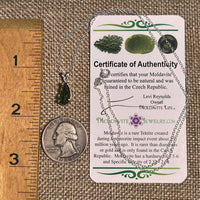 Raw Moldavite Necklace Sterling Silver #8596-Moldavite Life