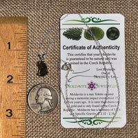 Raw Moldavite Necklace Sterling Silver #8597-Moldavite Life