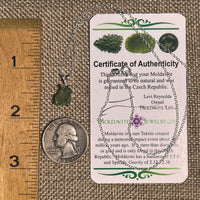 Raw Moldavite Necklace Sterling Silver #8599-Moldavite Life