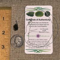 Raw Moldavite Necklace Sterling Silver #8600-Moldavite Life