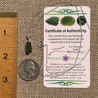 Raw Moldavite Necklace Sterling Silver #8602-Moldavite Life