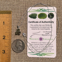 Raw Moldavite Necklace Sterling Silver #8603-Moldavite Life