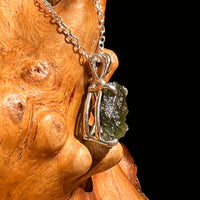 Raw Moldavite Necklace Sterling Silver #8604-Moldavite Life