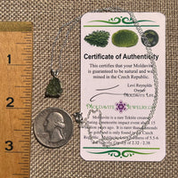 Raw Moldavite Necklace Sterling Silver #8604-Moldavite Life