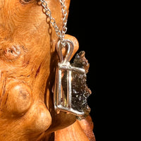 Raw Moldavite Necklace Sterling Silver #8605-Moldavite Life