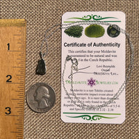Raw Moldavite Necklace Sterling Silver #8606-Moldavite Life