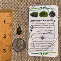 Raw Moldavite Necklace Sterling Silver #8607-Moldavite Life