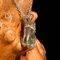 Raw Moldavite Necklace Sterling Silver #8608-Moldavite Life