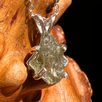 Raw Moldavite Necklace Sterling Silver #8610-Moldavite Life