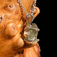 Raw Moldavite Necklace Sterling Silver #8610-Moldavite Life