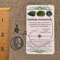 Raw Moldavite Necklace Sterling Silver #8610-Moldavite Life