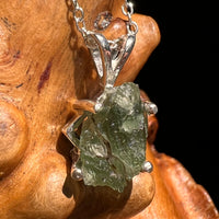 Raw Moldavite Necklace Sterling Silver #8611-Moldavite Life