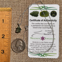 Raw Moldavite Necklace Sterling Silver #8611-Moldavite Life