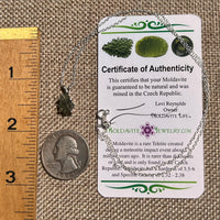 Raw Moldavite Necklace Sterling Silver #8613-Moldavite Life