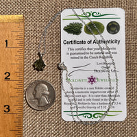 Raw Moldavite Necklace Sterling Silver #8615-Moldavite Life
