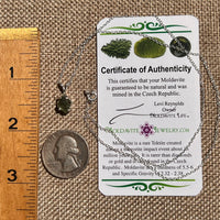 Raw Moldavite Necklace Sterling Silver #8616-Moldavite Life