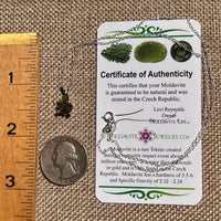 Raw Moldavite Necklace Sterling Silver #8617-Moldavite Life