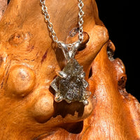 Raw Moldavite Necklace Sterling Silver #8617-Moldavite Life