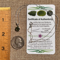 Raw Moldavite Necklace Sterling Silver #8618-Moldavite Life