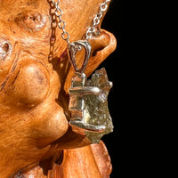 Raw Moldavite Necklace Sterling Silver #8619-Moldavite Life