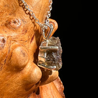 Raw Moldavite Necklace Sterling Silver #8620-Moldavite Life