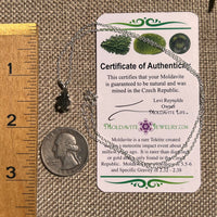 Raw Moldavite Necklace Sterling Silver #8620-Moldavite Life