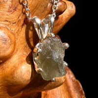 Raw Moldavite Necklace Sterling Silver #8621-Moldavite Life