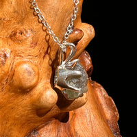 Raw Moldavite Necklace Sterling Silver #8621-Moldavite Life