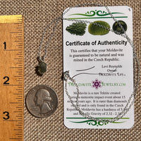 Raw Moldavite Necklace Sterling Silver #8621-Moldavite Life
