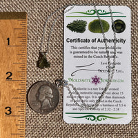 Raw Moldavite Necklace Sterling Silver #8742-Moldavite Life