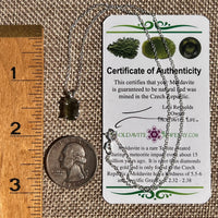 Raw Moldavite Necklace Sterling Silver #8743-Moldavite Life
