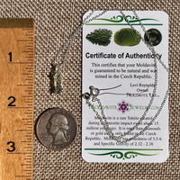 Raw Moldavite Necklace Sterling Silver #8744-Moldavite Life