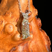 Raw Moldavite Necklace Sterling Silver #8744-Moldavite Life