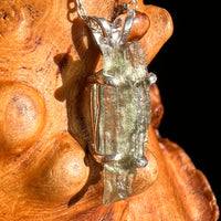Raw Moldavite Necklace Sterling Silver #8745-Moldavite Life