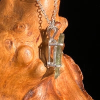 Raw Moldavite Necklace Sterling Silver #8745-Moldavite Life