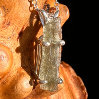 Raw Moldavite Necklace Sterling Silver #8748-Moldavite Life
