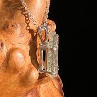 Raw Moldavite Necklace Sterling Silver #8748-Moldavite Life
