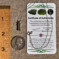 Raw Moldavite Necklace Sterling Silver #8748-Moldavite Life