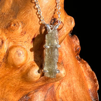 Raw Moldavite Necklace Sterling Silver #8748-Moldavite Life