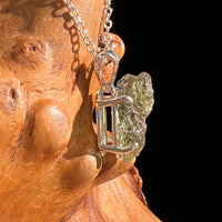 Raw Moldavite Necklace Sterling Silver #8750-Moldavite Life