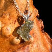Raw Moldavite Necklace Sterling Silver #8750-Moldavite Life
