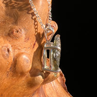 Raw Moldavite Necklace Sterling Silver #8751-Moldavite Life