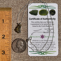 Raw Moldavite Necklace Sterling Silver #8751-Moldavite Life