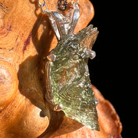 Raw Moldavite Necklace Sterling Silver #8752-Moldavite Life