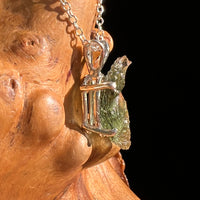 Raw Moldavite Necklace Sterling Silver #8752-Moldavite Life