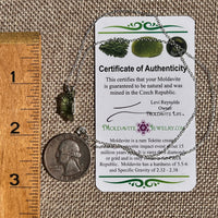 Raw Moldavite Necklace Sterling Silver #8752-Moldavite Life