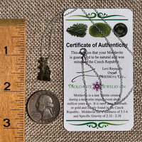 Raw Moldavite Necklace Sterling Silver #8753-Moldavite Life