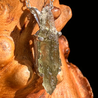 Raw Moldavite Necklace Sterling Silver #8754-Moldavite Life
