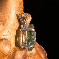 Raw Moldavite Pendant Sterling Silver #6390-Moldavite Life