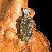 Raw Moldavite Pendant Sterling Silver #6399-Moldavite Life